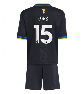 Manchester United Leny Yoro #15 Replik 3rd trikot Kinder 2025-26 Kurzarm (+ Kurze Hosen)